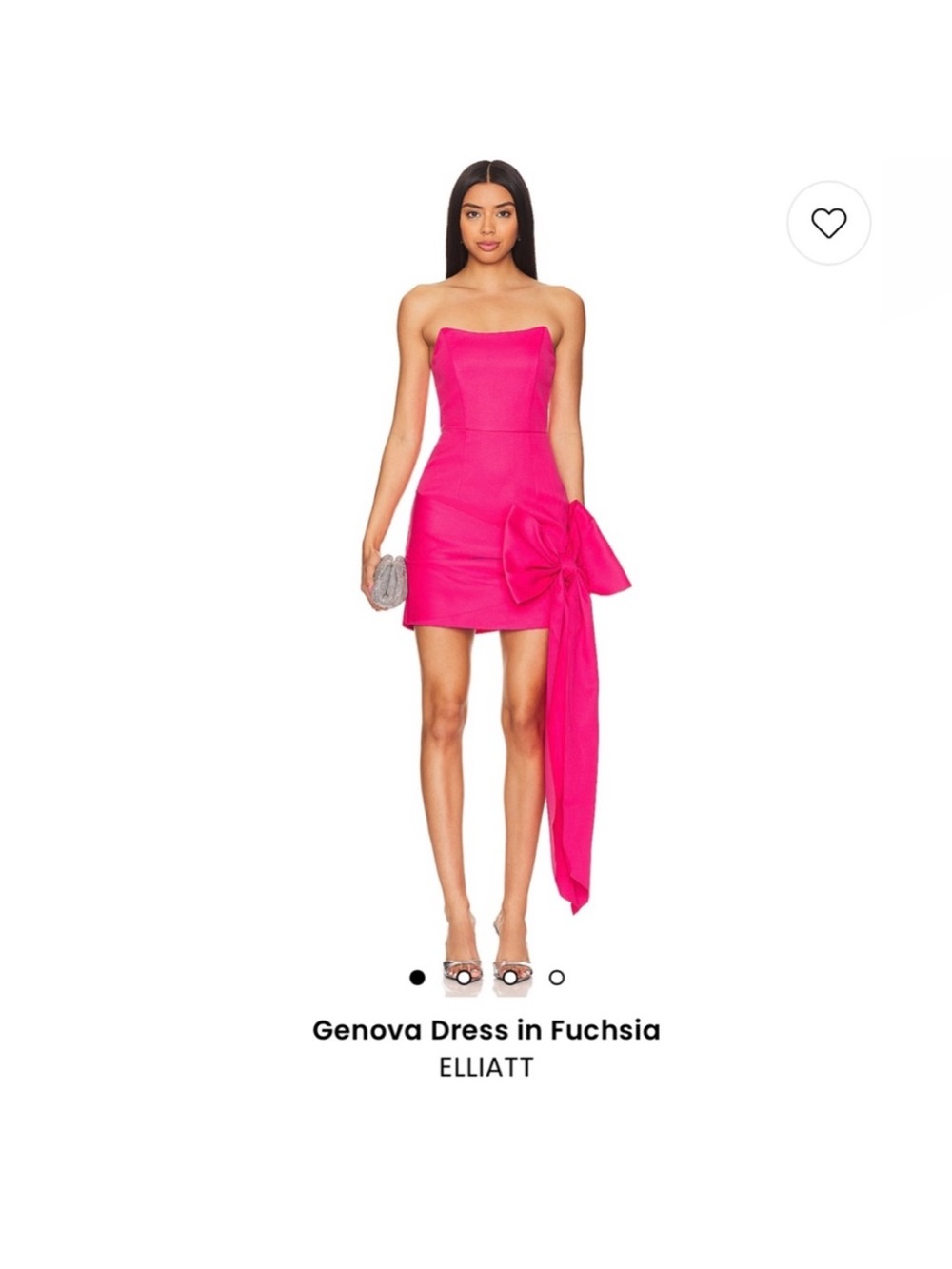 Elliatt Hot Pink Strapless Bow Cocktail Dress